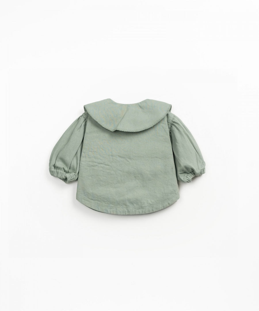 Twill Jacket with Collar - Sage