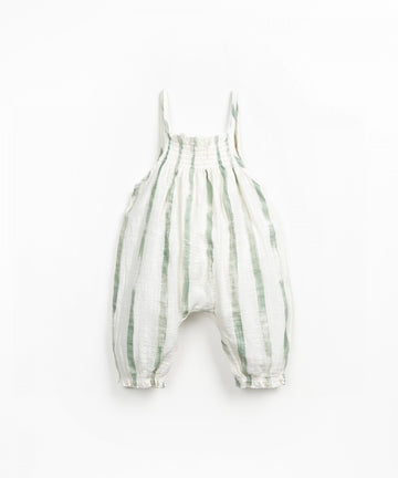 Organic Cotton Jumpsuit - Sage Stripes