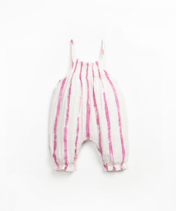 Organic Cotton Jumpsuit - Mulberry Stripes