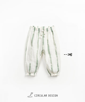 Organic Cotton Pants - Sage Stripes