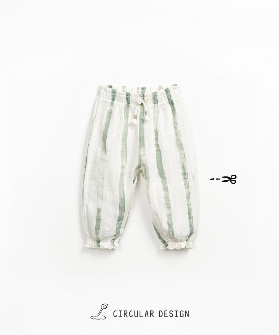 Organic Cotton Pants - Sage Stripes
