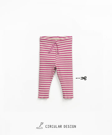 Ribbed Leggings - Mulberry Stripes