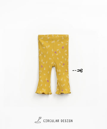 Ribbed Flare Leggings - Pears