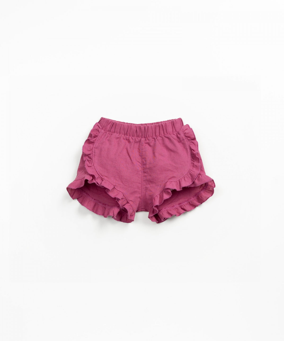 Linen Shorts with Ruffles - Mulberry