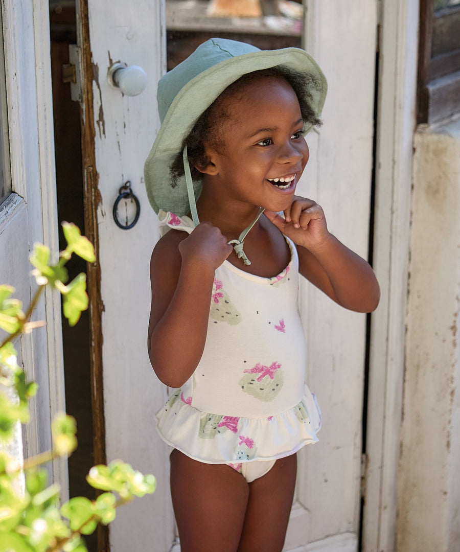 Swimsuit in Organic Cotton - Strawberries