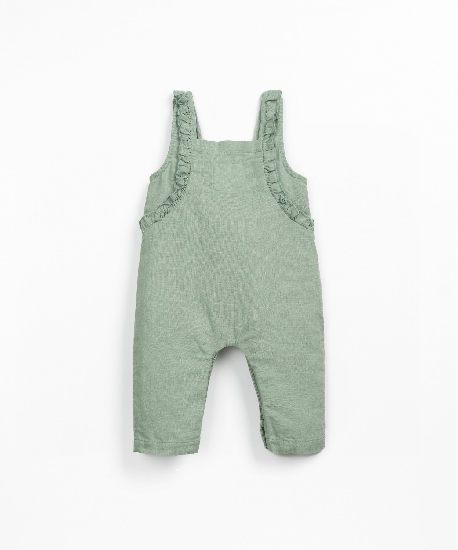 Linen Jumpsuit with Frills - Sage