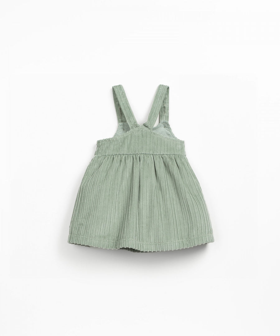 Corduroy Dress with Adjustable Straps - Sage
