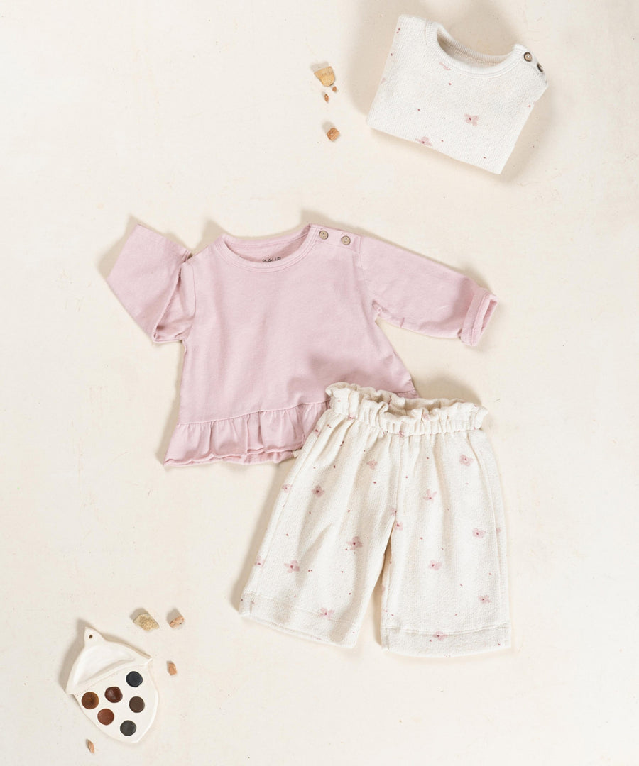 Wide Leg Jersey Trousers - Daisies