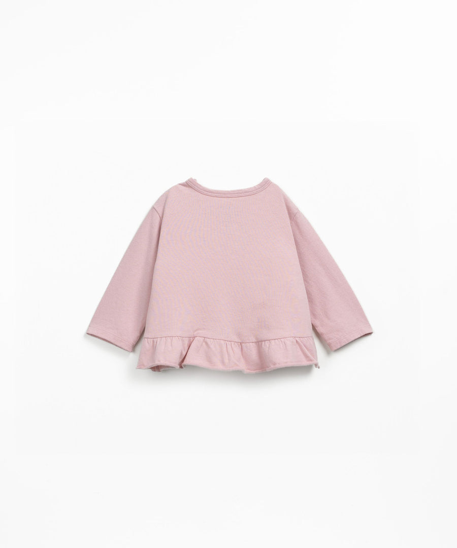 Organic T-Shirt with Frill - Dusty Rose