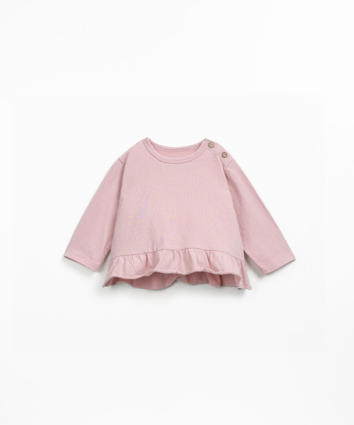 Organic T-Shirt with Frill - Dusty Rose