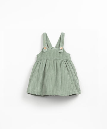 Corduroy Dress with Adjustable Straps - Sage