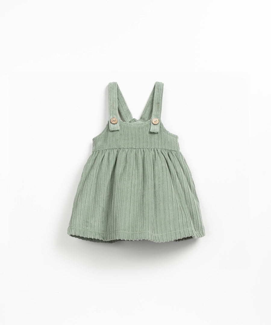 Corduroy Dress with Adjustable Straps - Sage