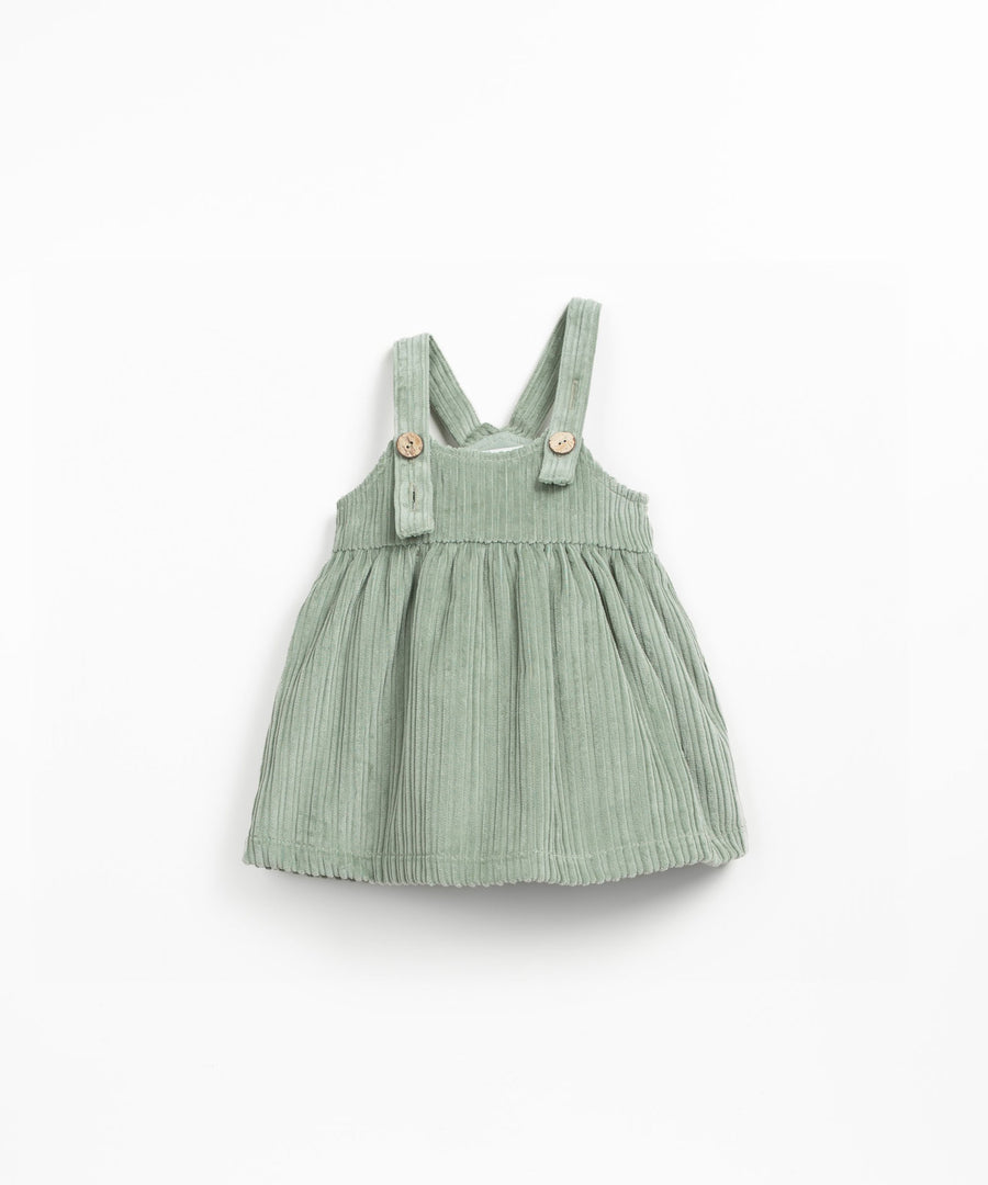Corduroy Dress with Adjustable Straps - Sage