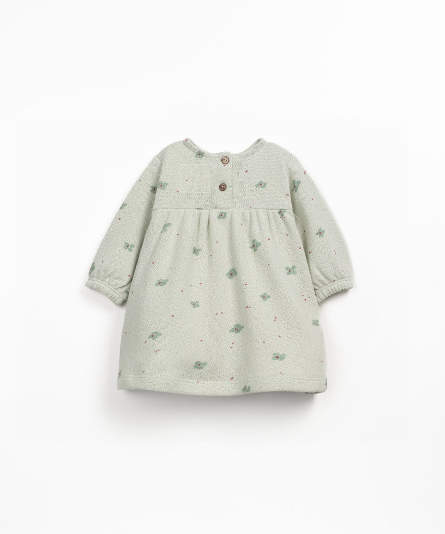 Jersey Balloon Dress - Pistachio Daisies