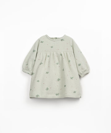 Jersey Balloon Dress - Pistachio Daisies