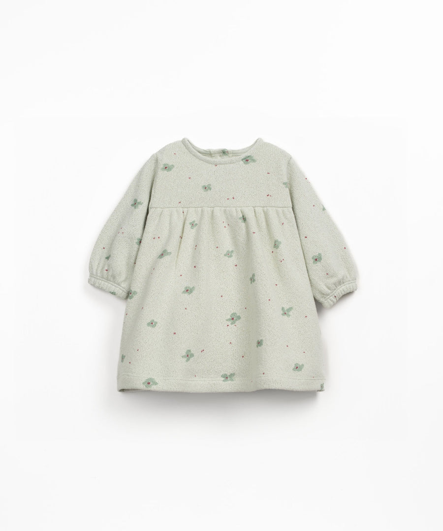 Jersey Balloon Dress - Pistachio Daisies