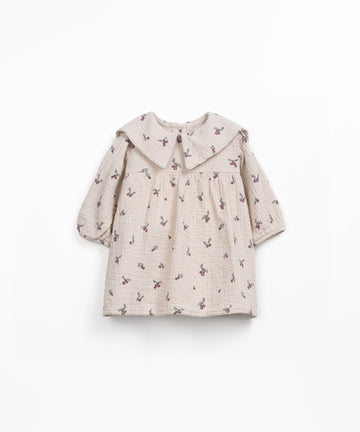 Woven Dress with Collar - Cherries
