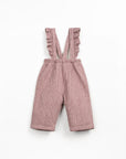 Wide Leg Overalls with Frills - Dusty Rose