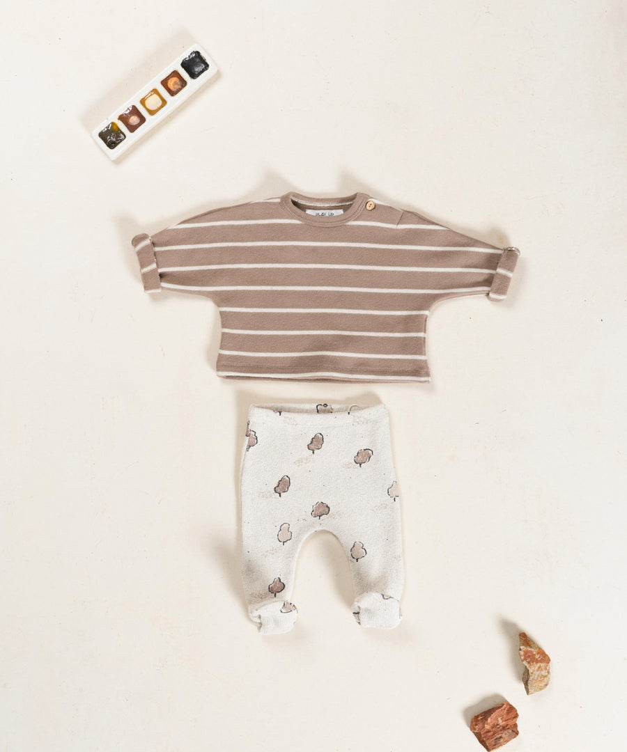 Striped Knit Sweater - Cocoa