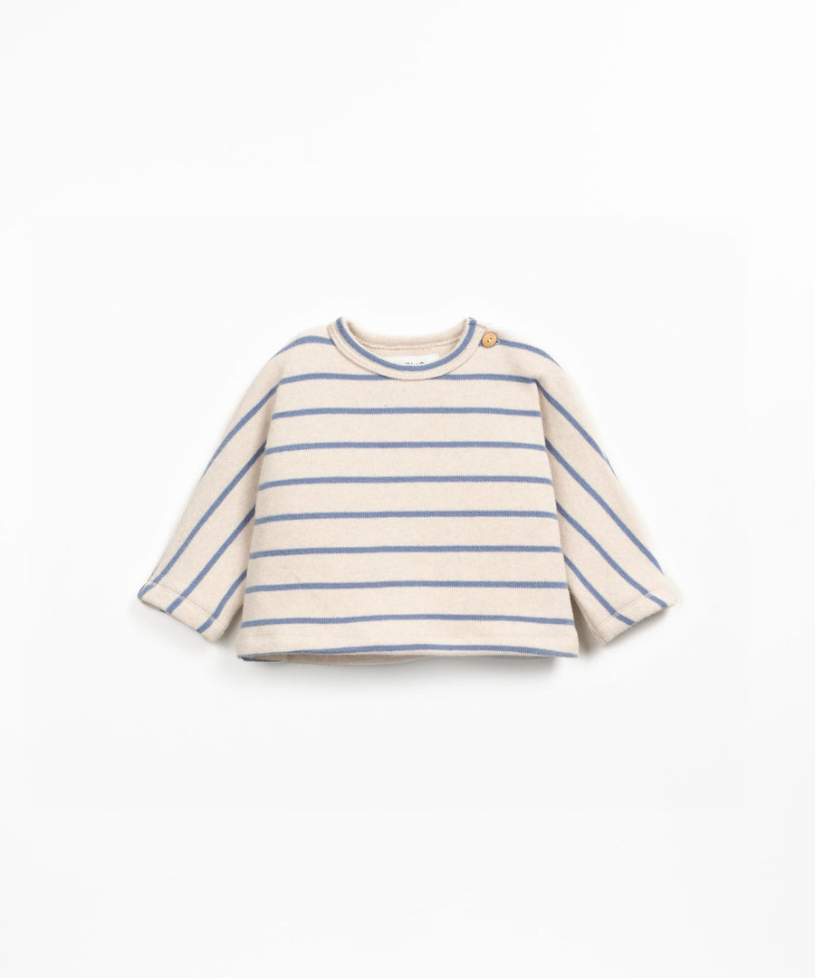 Striped Knit Sweater - Blues