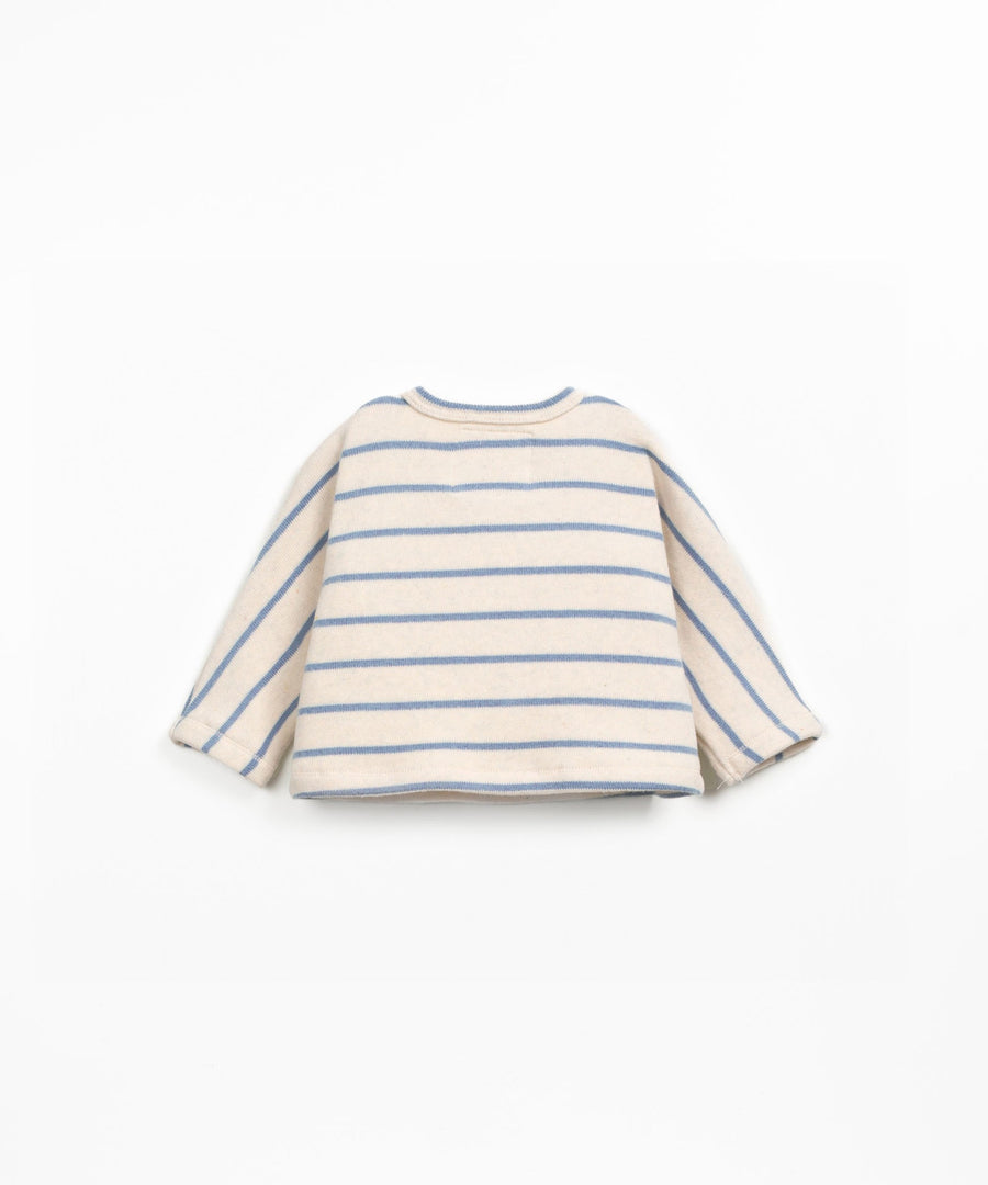 Striped Knit Sweater - Blues