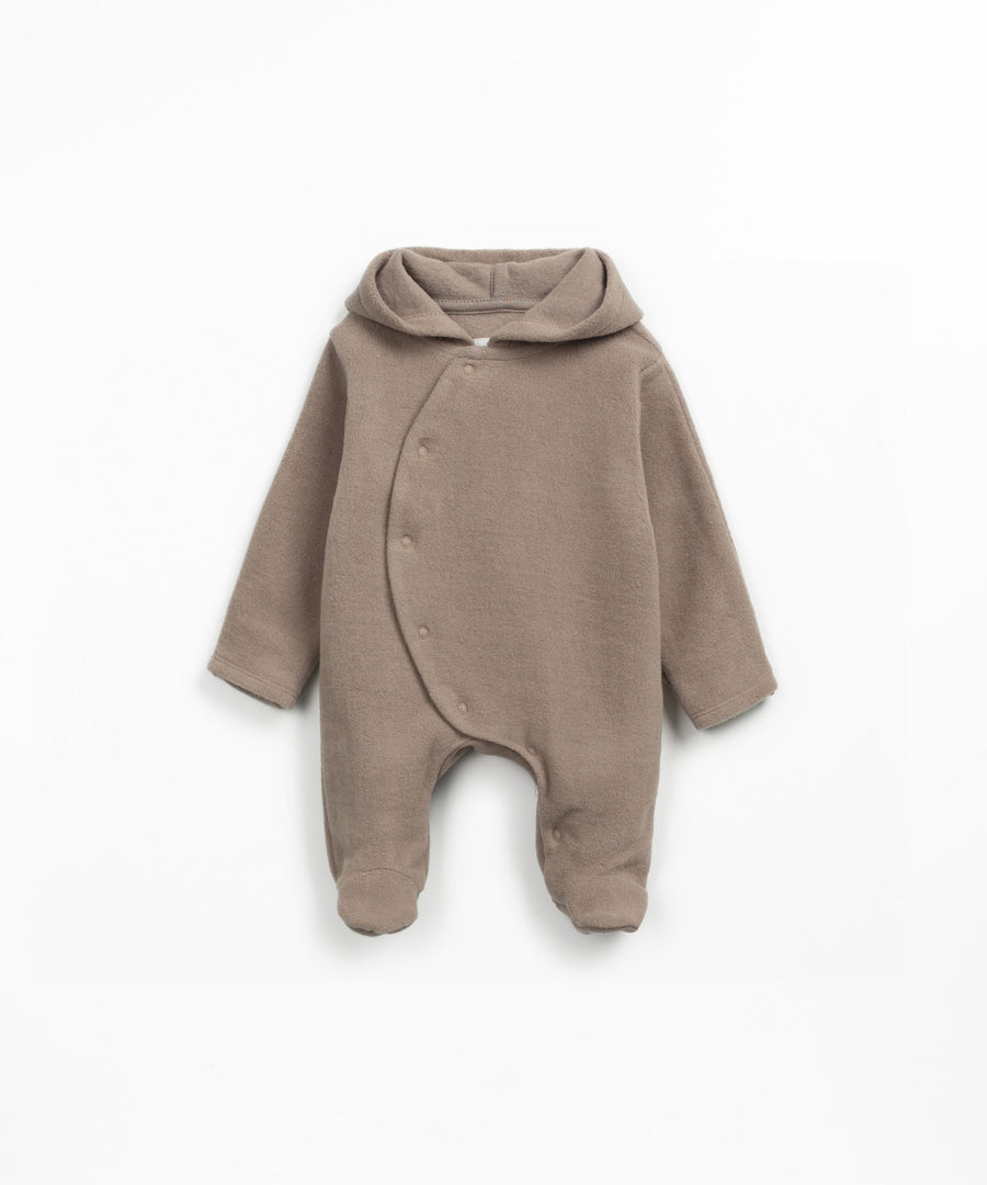 Organic Polar Jumpsuit with Hood - Cocoa