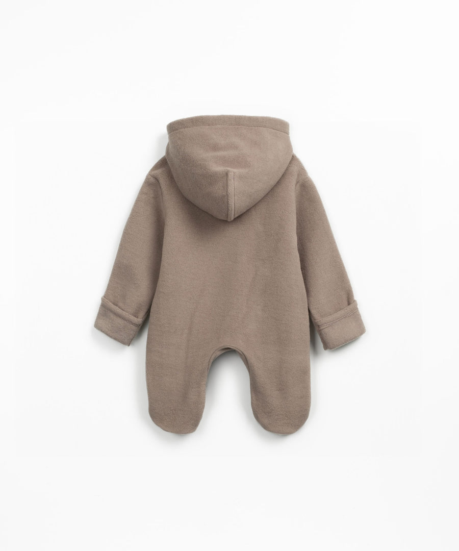 Organic Polar Jumpsuit with Hood - Cocoa