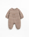 Striped Jumpsuit with Pocket - Cocoa
