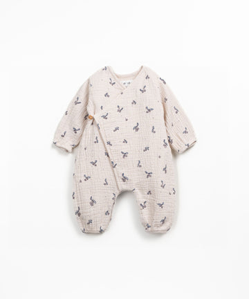 Woven Kimono Jumpsuit - Cherries