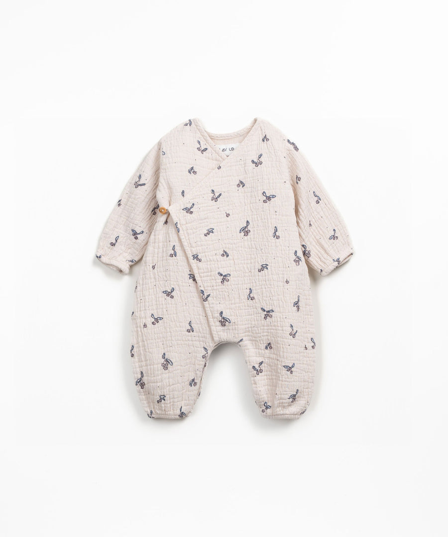 Woven Kimono Jumpsuit - Cherries