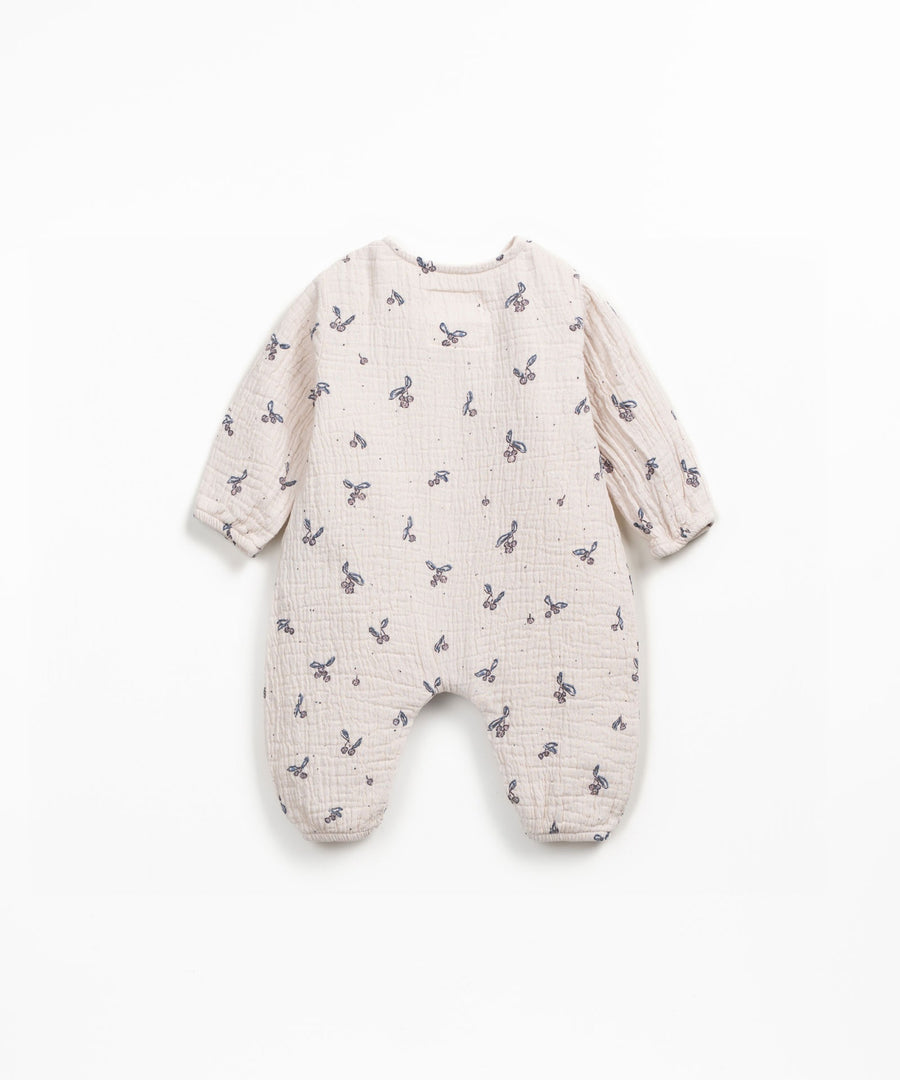 Woven Kimono Jumpsuit - Cherries