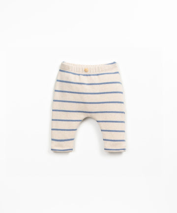 Striped Knit Leggings - Blues