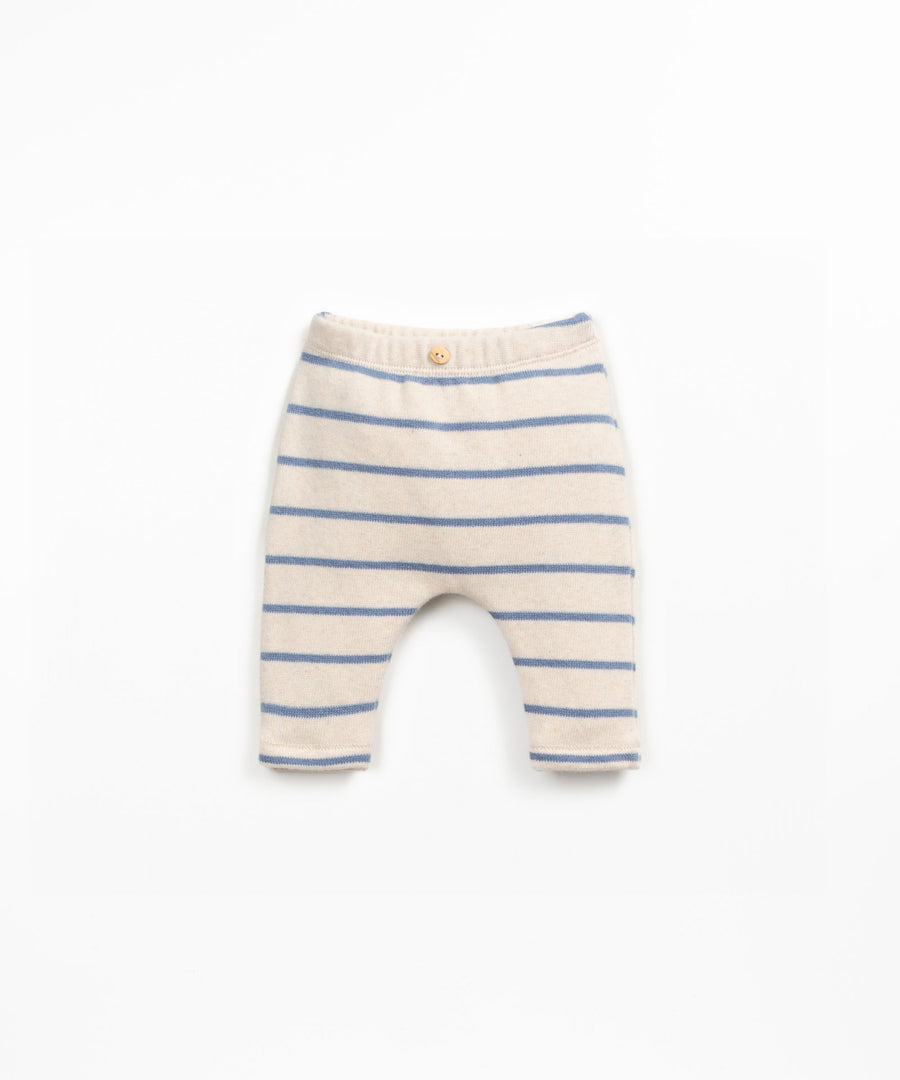 Striped Knit Leggings - Blues