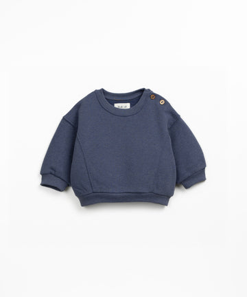 Crewneck Sweatshirt with Fleece - Denim Blue