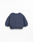 Crewneck Sweatshirt with Fleece - Denim Blue