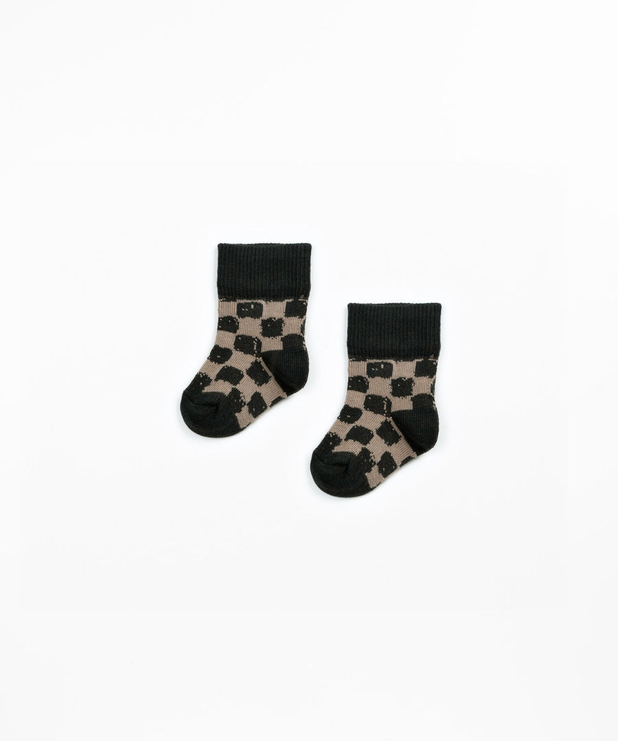 Organic Socks - Dark Checkered