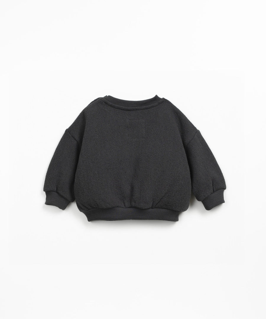 (Re)Play Yarn Crewneck with Pocket - Charcoal