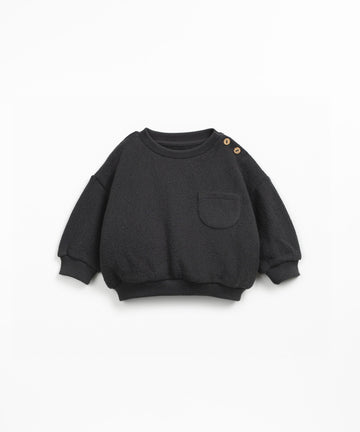 (Re)Play Yarn Crewneck with Pocket - Charcoal