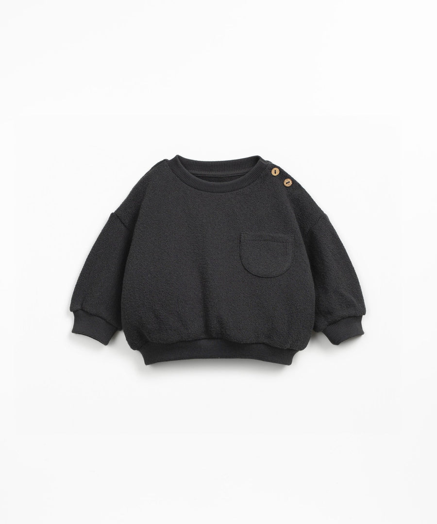 (Re)Play Yarn Crewneck with Pocket - Charcoal