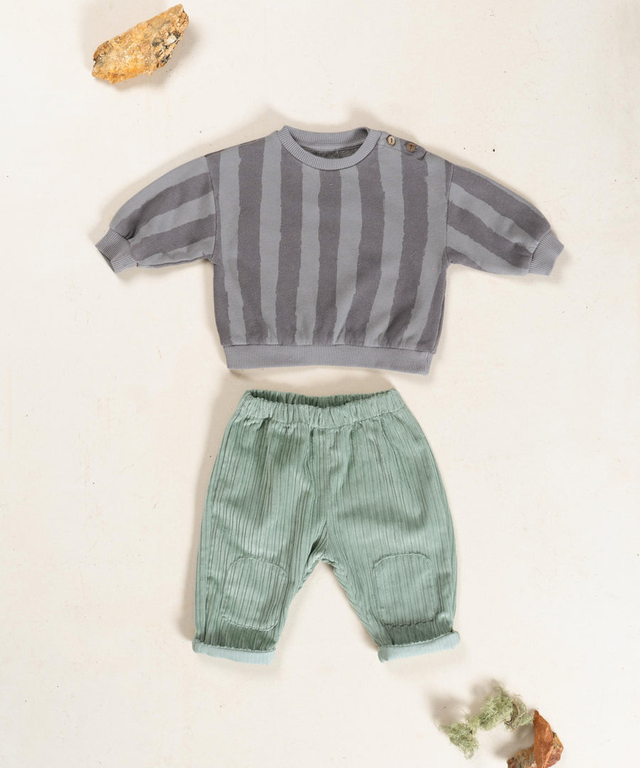 Crewneck Sweatshirt - Grey Stripes