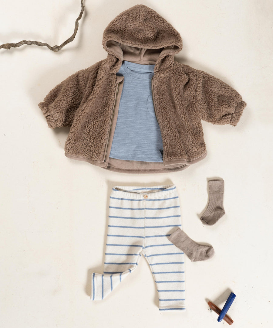 Faux Fur Hooded Jacket - Cocoa