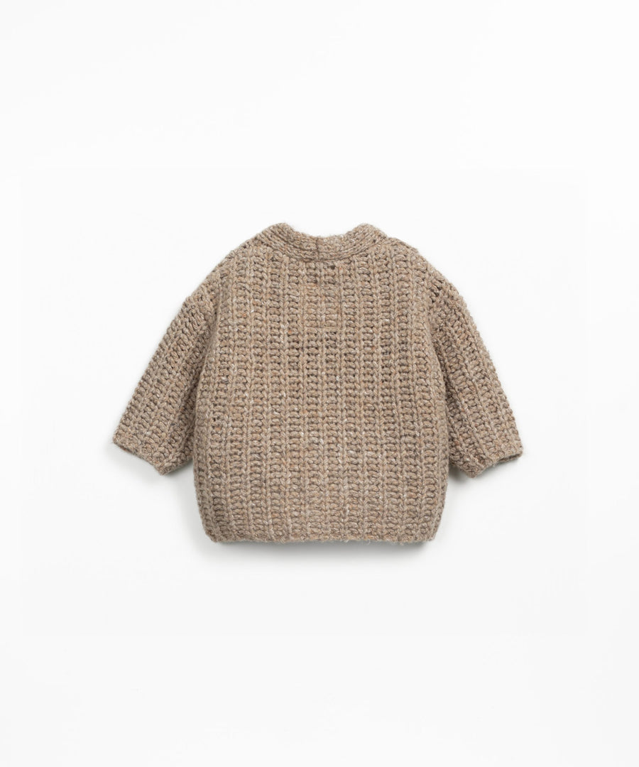 Knitted V-Neck Cardigan - Cocoa