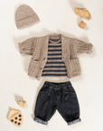 Knitted V-Neck Cardigan - Cocoa