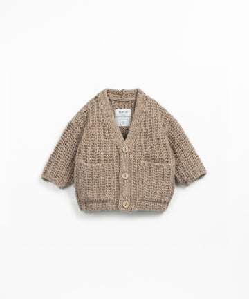 Knitted V-Neck Cardigan - Cocoa