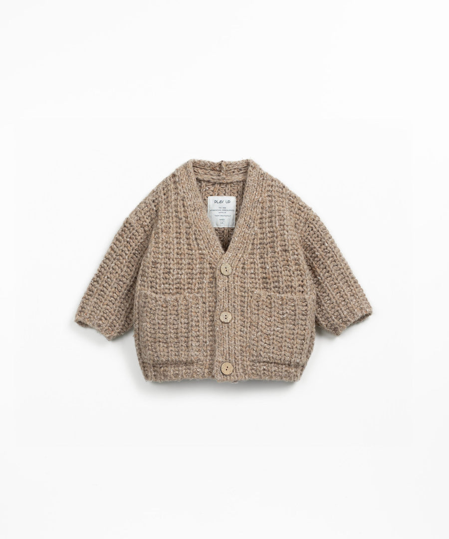 Knitted V-Neck Cardigan - Cocoa