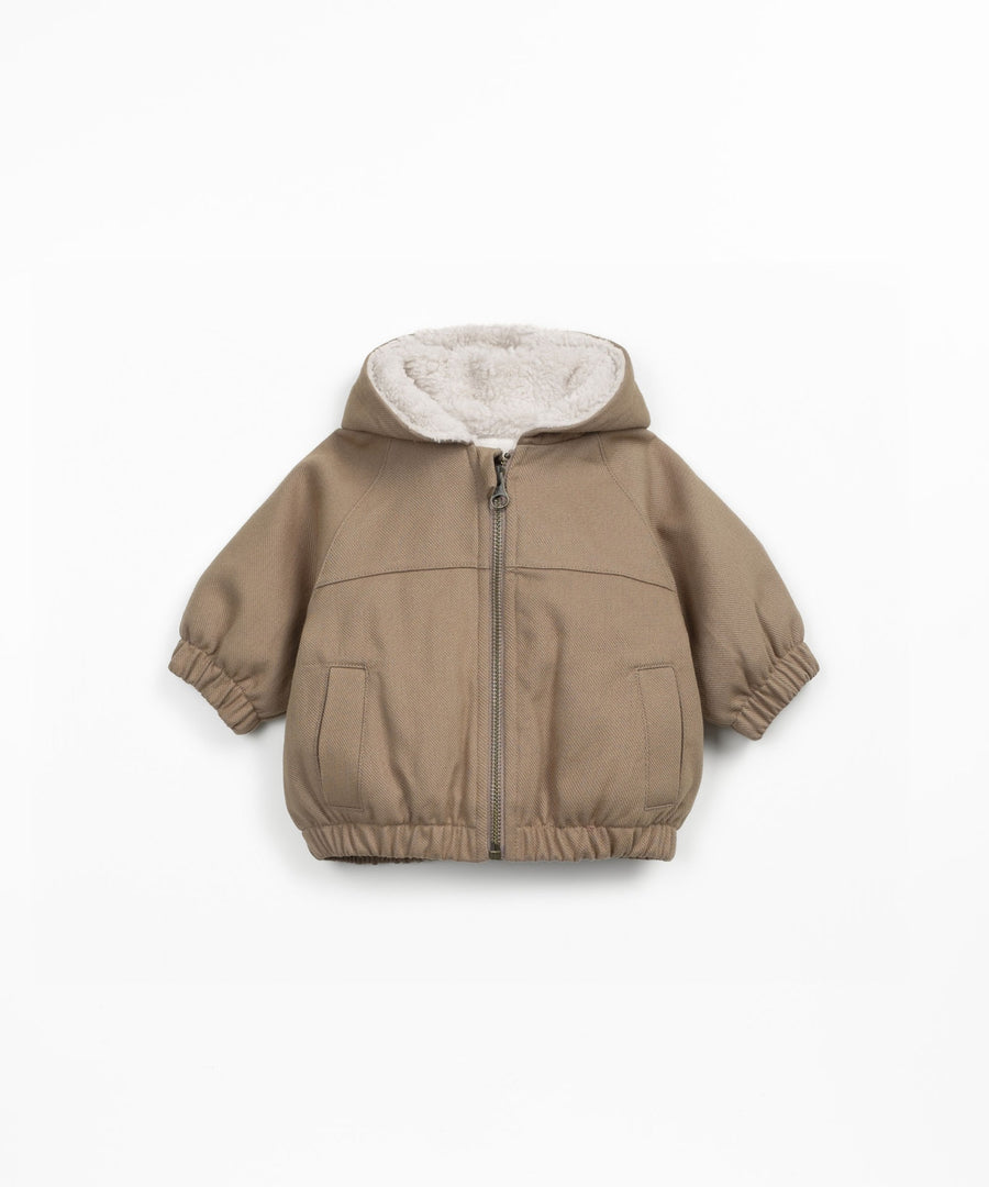 Waterproof Jacket with Furry Lining - Cocoa