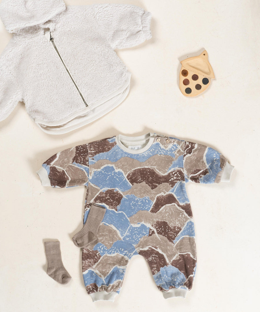 Jumpsuit with Inseam Opening - Mountains