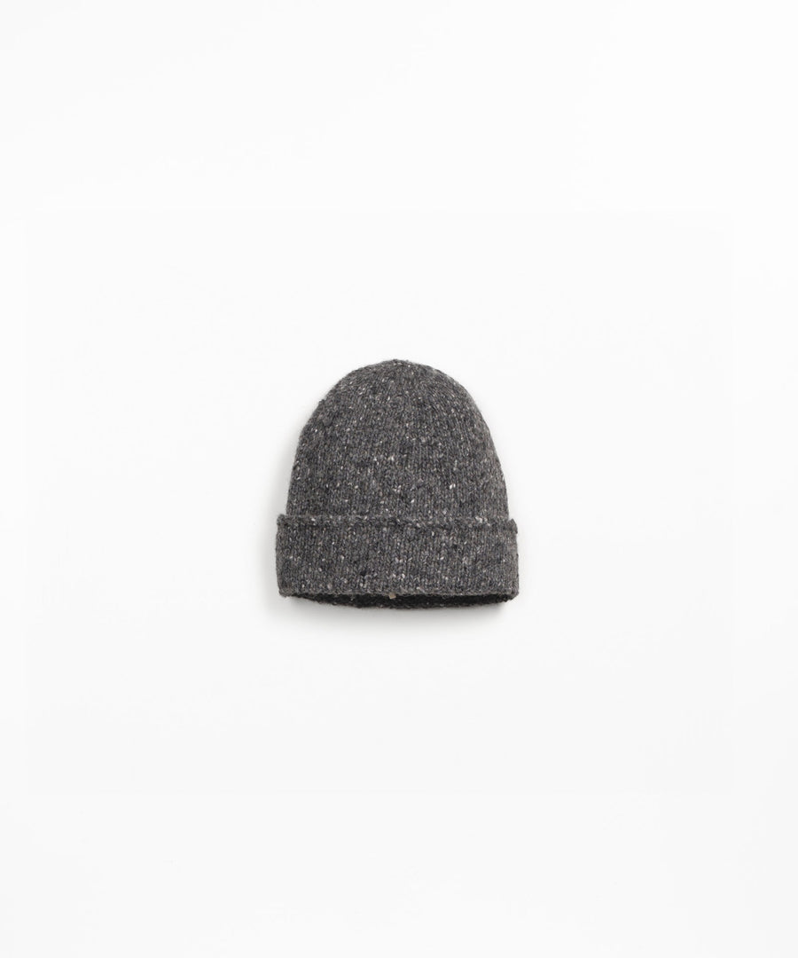 Knit Beanie with Fold-over - Dark Grey
