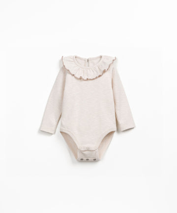 Organic Bodysuit with Collar - Latte