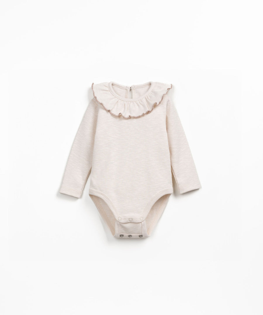 Organic Bodysuit with Collar - Latte
